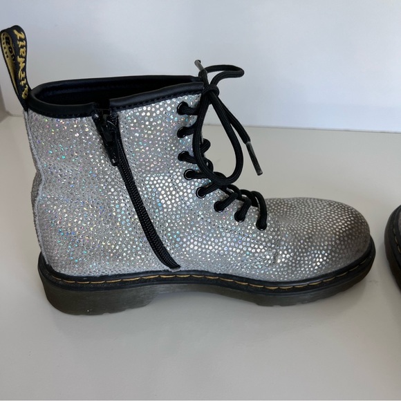 Doc Martens Junior 1460 Metallic Suede Lace Up Boots - Picture 6 of 9